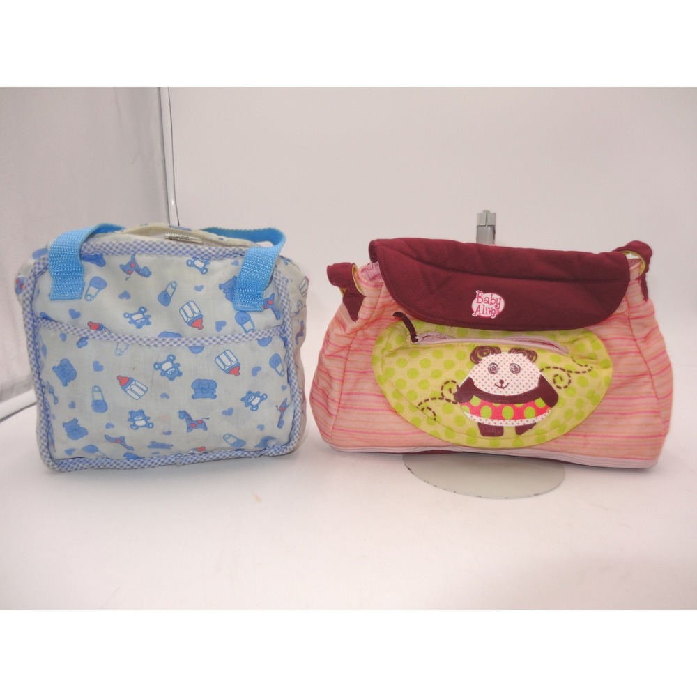 Baby Alive On The Go Carrier Panda Purse Diaper Bag Plus Bag and Accessories Lot - Picture 2 of 16